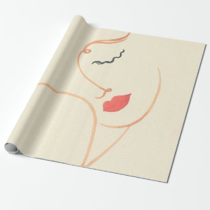 Abstraktes Mädchen Gesicht. schöne Frau. Mode illu Geschenkpapier
