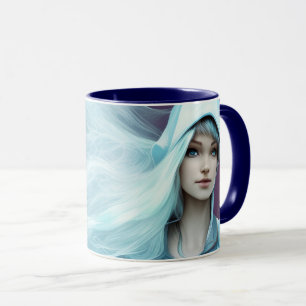 Abstraktes Mädchen mit fließendem Haar Tasse