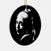 Abstraktes Mädchen mit Perlenohrring Keramik Ornament (Rechts)