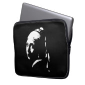 Abstraktes Mädchen mit Perlenohrring Laptopschutzhülle (Vorderseite Links)