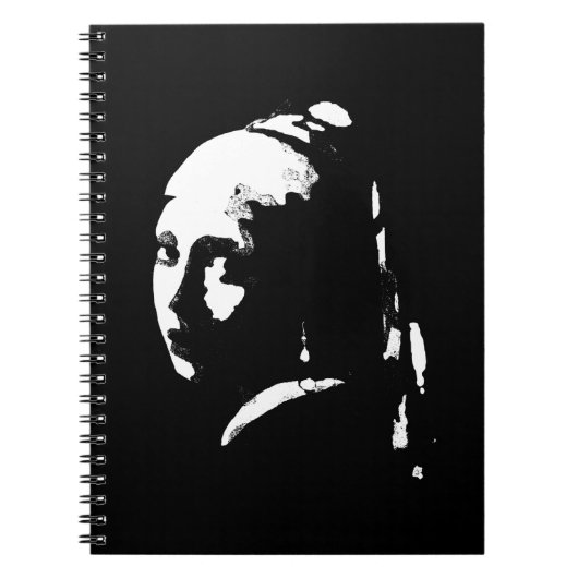 Abstraktes Mädchen mit Perlenohrring Notizblock (Vorderseite)