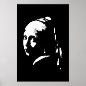 Abstraktes Mädchen mit Perlenohrring Poster (Vorne)