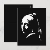Abstraktes Mädchen mit Perlenohrring Postkarte (Vorne/Hinten)