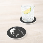 Abstraktes Mädchen mit Perlenohrring Sandstone Unt Getränkeuntersetzer (Seite)