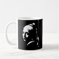 Abstraktes Mädchen mit Perlenohrring-Tasse
