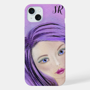 Abstraktes Mädchen Personalisiert iPhone 15 Plus Hülle