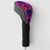 Abstraktes Magenta geometrisches Muster Monogramm Golf Headcover (angewinkelt)