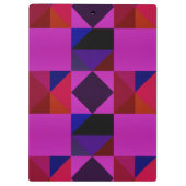 Abstraktes Magenta geometrisches Muster Monogramm Klemmbrett (Rückseite)