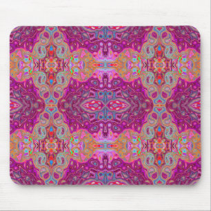 Abstraktes Magenta Rosa, Blau und Rot Groovy-Muste Mousepad