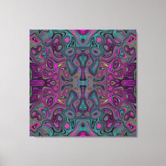 Abstraktes Magenta und Aquamarines Blaues Groovitm Leinwanddruck (Vorderseite)