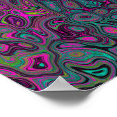 Abstraktes Magenta und Aquamarines Blaues Groovitm Poster (Ecke)