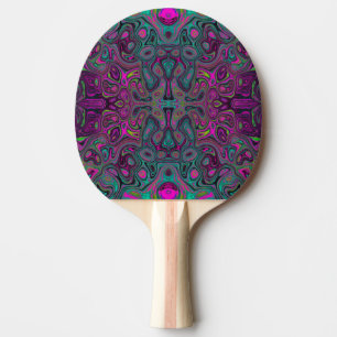 Abstraktes Magenta und Aquamarines Blaues Groovitm Tischtennis Schläger