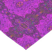 Abstraktes Magenta- und Schwarz-Groovy-Muster Großer Tischläufer (Ecke)