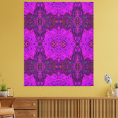 Abstraktes Magenta- und Schwarz-Groovy-Muster Leinwanddruck (Insitu (Wohnzimmer))