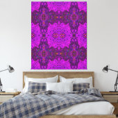 Abstraktes Magenta- und Schwarz-Groovy-Muster Leinwanddruck (Insitu (Schlafzimmer))