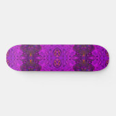 Abstraktes Magenta- und Schwarz-Groovy-Muster Skateboard (Horizontal)