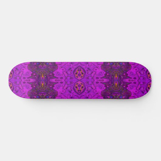 Abstraktes Magenta- und Schwarz-Groovy-Muster Skateboard (Horizontal)
