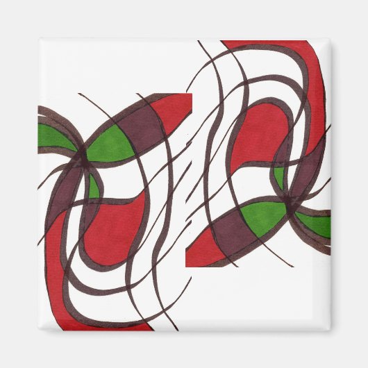 abstraktes Magnet "Fliegender Fisch" (Vorne)