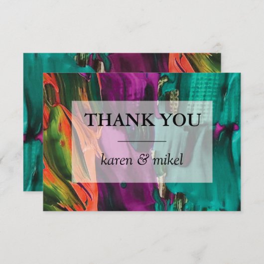 Abstraktes Malen Acryl Danke Karte (Vorne/Hinten)