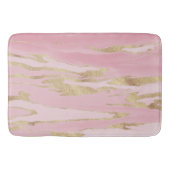 Abstraktes Malen aus rosa goldfarbenem Marmor Badematte (Vorderseite)