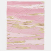 Abstraktes Malen aus rosa goldfarbenem Marmor Fleecedecke (Vorderseite)