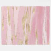 Abstraktes Malen aus rosa goldfarbenem Marmor Fleecedecke (Vorderseite (Horizontal))