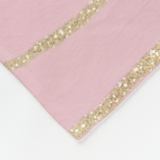 Abstraktes Malen aus rosa goldfarbenem Marmor Fleecedecke (Ecke)