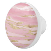 Abstraktes Malen aus rosa goldfarbenem Marmor Keramikknauf (Rechts)