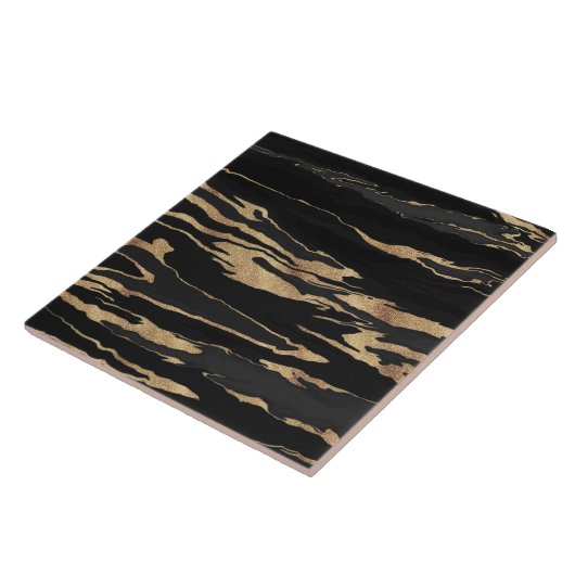 Abstraktes Malen aus schwarzem Gold Fliese (Seite)