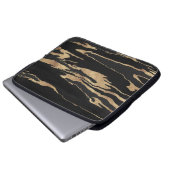 Abstraktes Malen aus schwarzem Gold Laptopschutzhülle (Vorne Knopf)