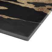 Abstraktes Malen aus schwarzem Gold Schneidebrett (Ecke)