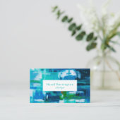 Abstraktes Malen der Visitenkarte Anpassbare Blues (Stehend Vorderseite)