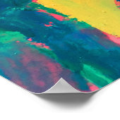 Abstraktes Malen Green & Pink Abstrakt Art Abstra Poster (Ecke)