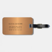 Abstraktes Malen von Kupfer mit Monogramm Gepäckanhänger (Rückseite horizontal)