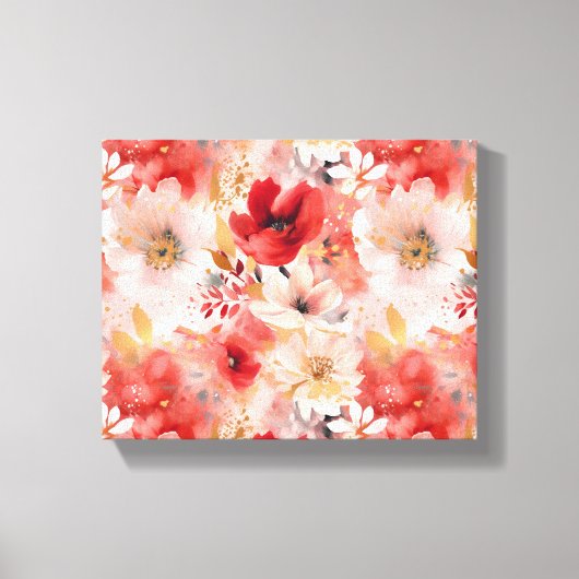 Abstraktes Malmuster aus Red Gold Leinwanddruck (Vorderseite)