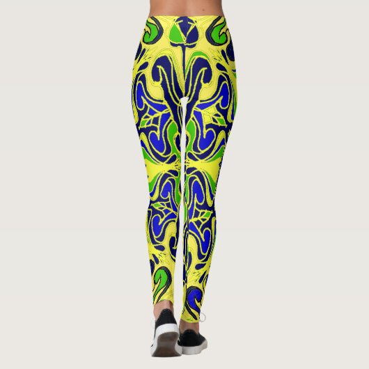 abstraktes Mandaka-Kunstmuster Leggings (Rückseite)
