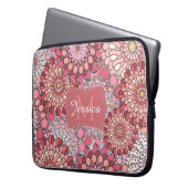 Abstraktes Mandala-Blumenmuster Rosa Personalisier Laptopschutzhülle (Vorderseite Links)