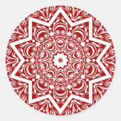 Abstraktes Mandala Design Runder Aufkleber (Vorderseite)