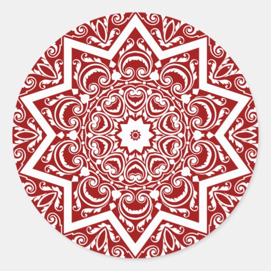 Abstraktes Mandala Design Runder Aufkleber (Vorderseite)