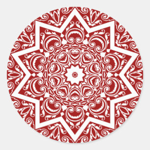Abstraktes Mandala Design Runder Aufkleber