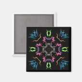 Abstraktes Mandala Digital Zeichnend Magnet (Vorderseite/Rückseite)