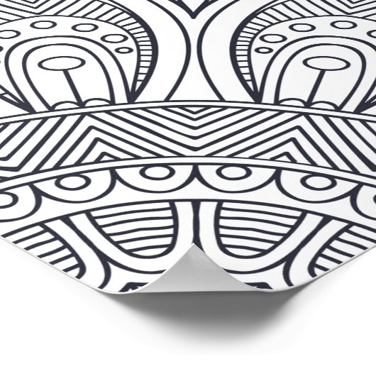 Abstraktes Mandala-Färbeposter Poster (Ecke)