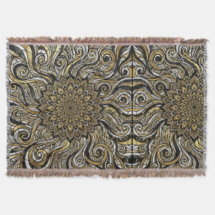 Abstraktes Mandala Gold Monochrom Gefärbte Decken