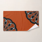 Abstraktes Mandala in Schwarz und Orange Badhandtuch Set (Handtuch)