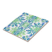 Abstraktes Mandala-Muster in Grün und Blau Fliese (Seite)