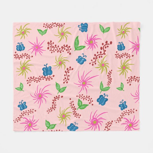 Abstraktes Mandala-Muster, rot Fleecedecke (Vorderseite (Horizontal))