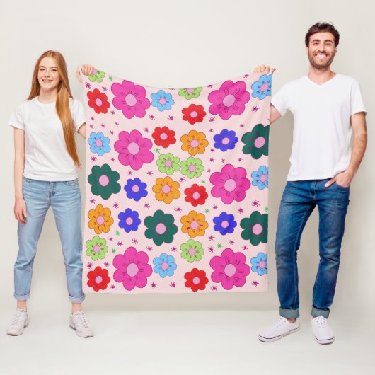 Abstraktes Mandala-Muster, rot Fleecedecke (Beispiel)