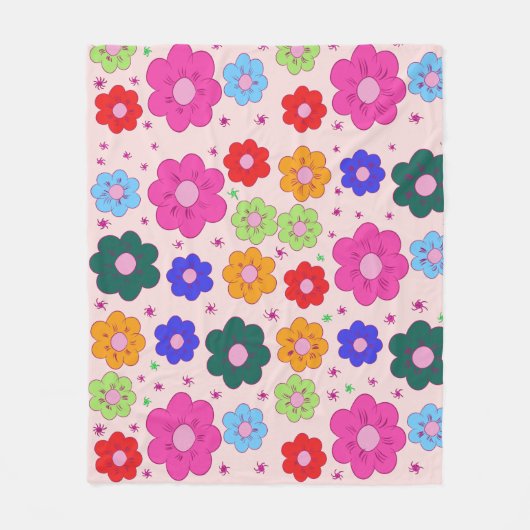 Abstraktes Mandala-Muster, rot Fleecedecke (Vorderseite)