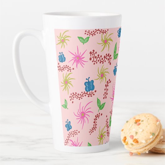 Abstraktes Mandala-Muster, rot Milchtasse (Beispiel)