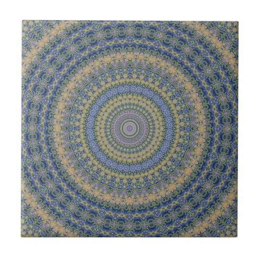 Abstraktes Mandala-Rundmuster Kaleidosco Fliese (Vorderseite)